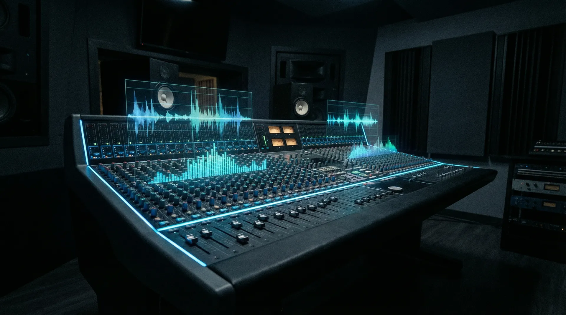 亚洲一区 专业录音棚混音台与频谱可视化
